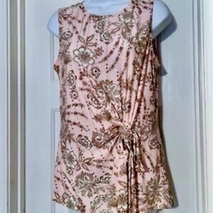 Tommy Hilfiger Pink Floral with Tan Wrap Top Sz S